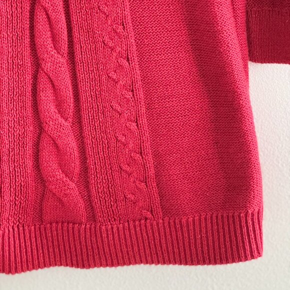 The Children’s Place Girls Cable Knit Ruffle Sweater Dress, Classic Red, XXL(16) - Picture 6 of 8